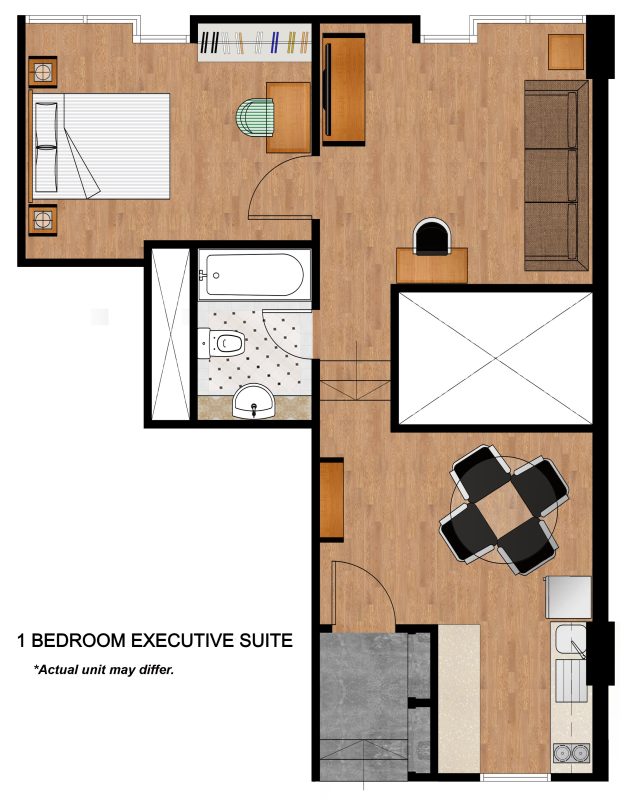 1 Bedroom Executive Suite Floor Plan